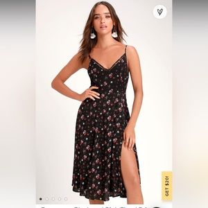 Lulus Esperanza Floral Print Midi Dress